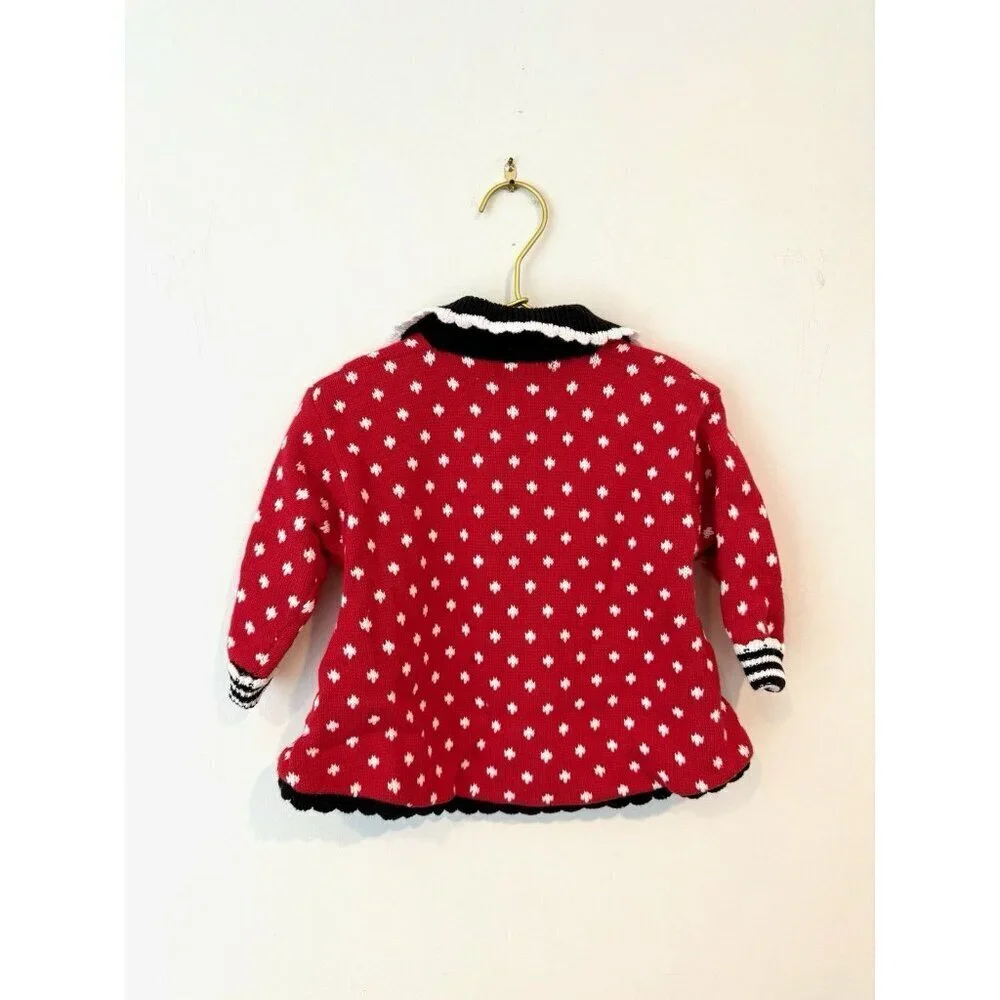 Vintage Gymboree Sweater Red White Winter Kids xs 90s